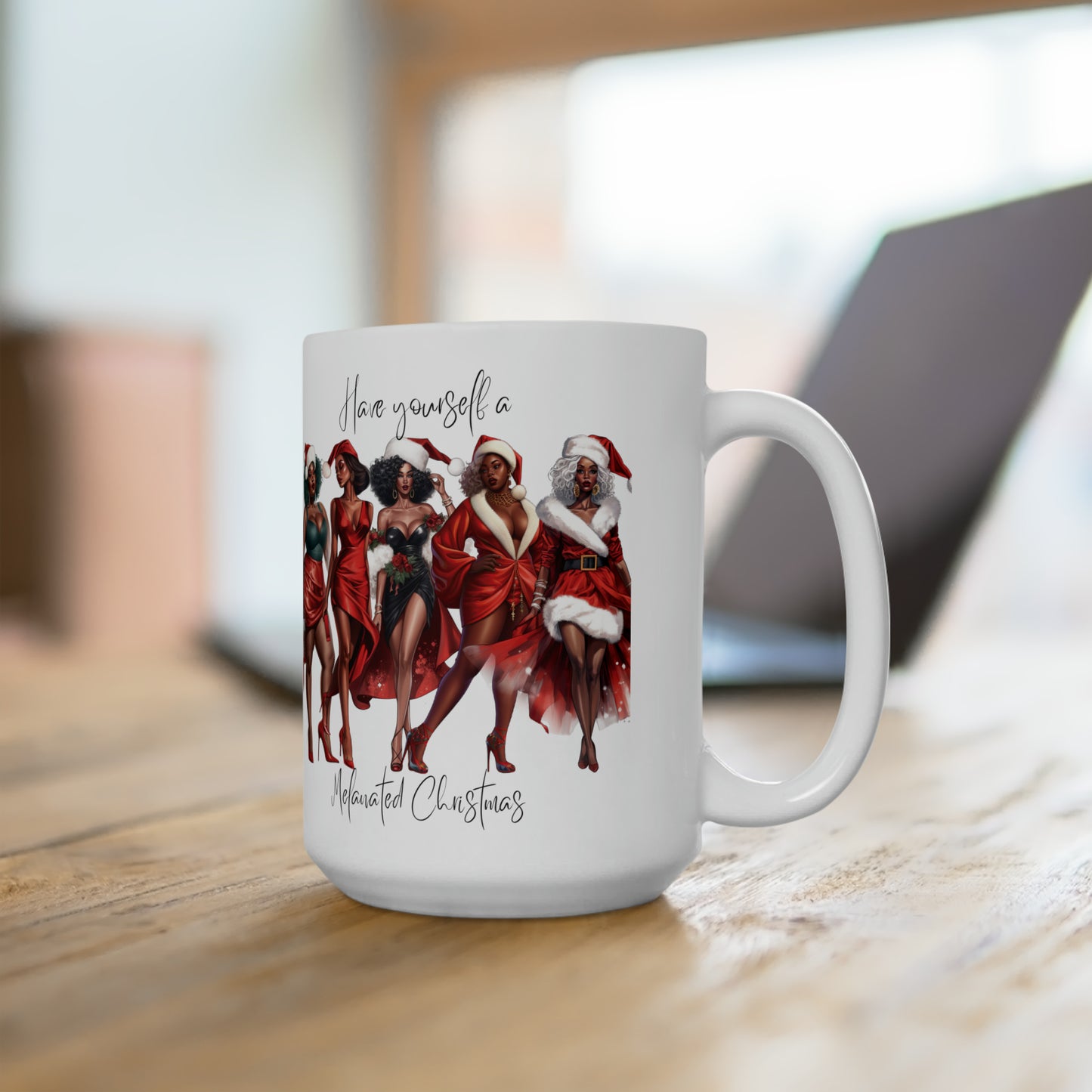 Melanated Christmas Ladies Mug