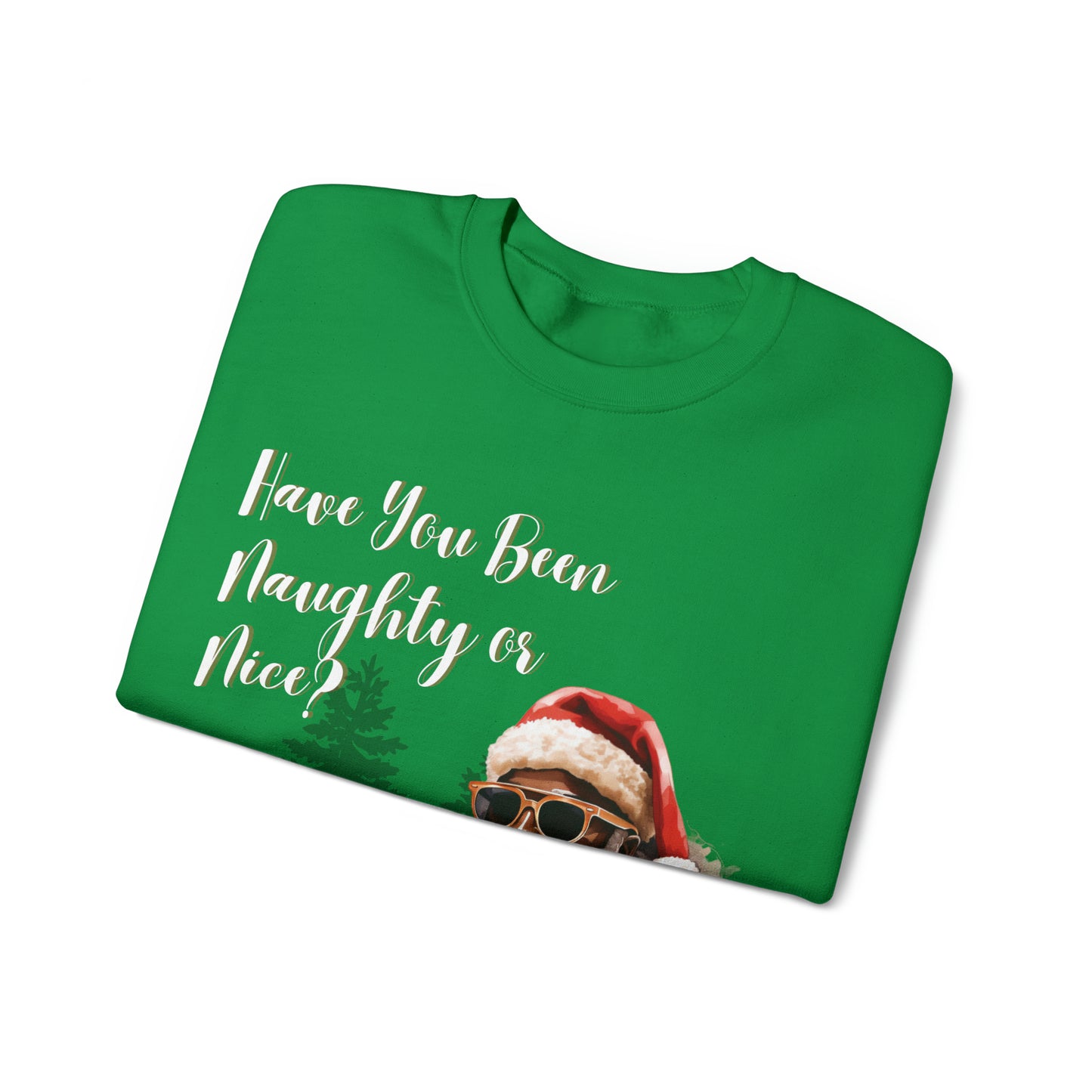 Black Santa Naughty or Nice Crewneck Sweatshirt