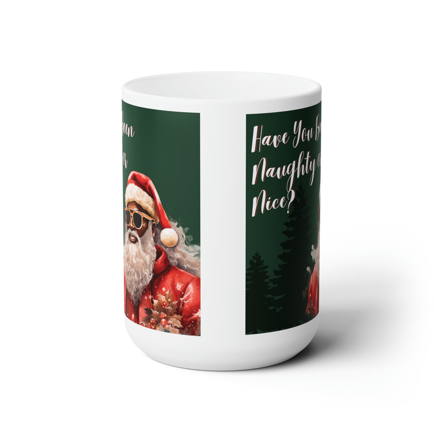 Black Santa Naughty or Nice Mug