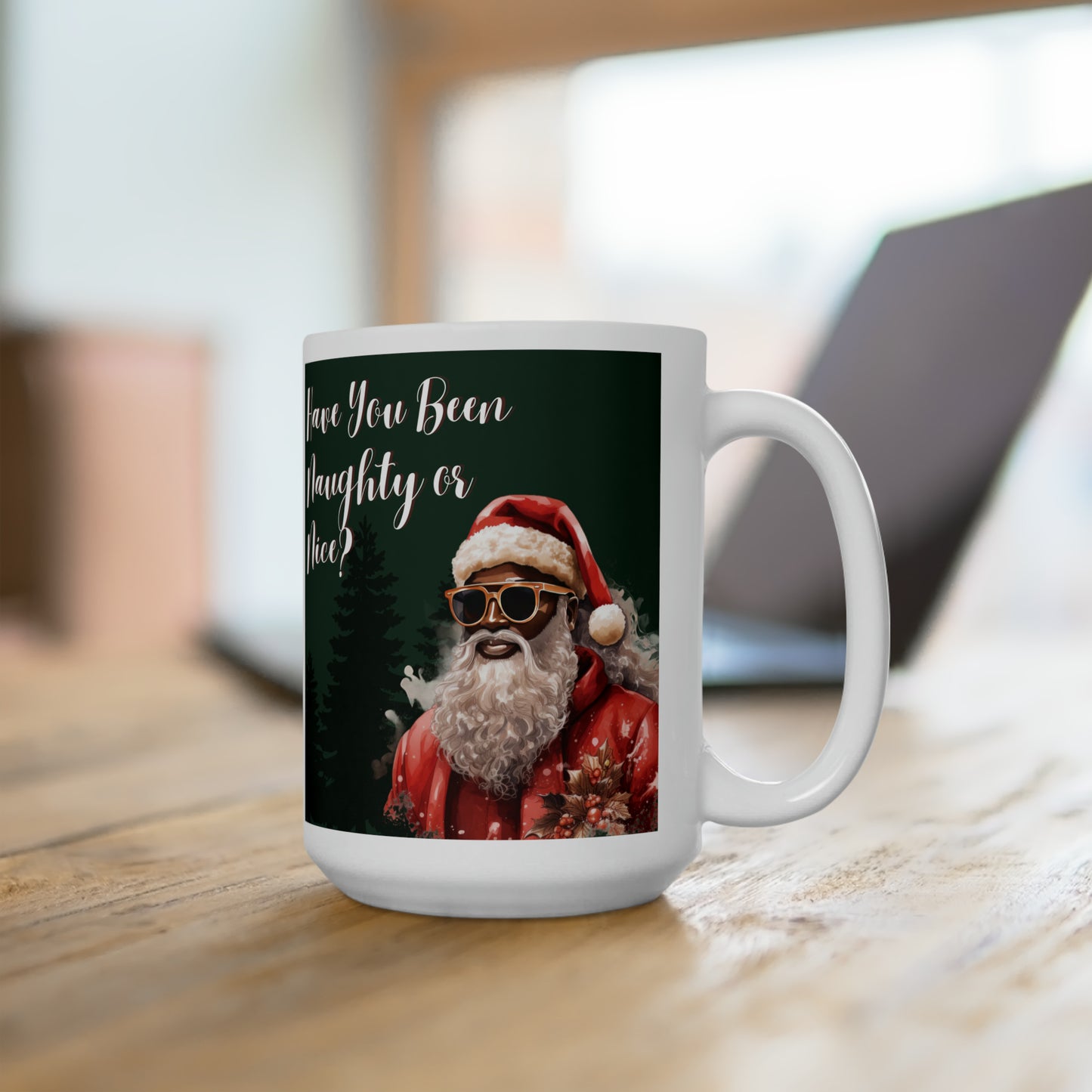 Black Santa Naughty or Nice Mug