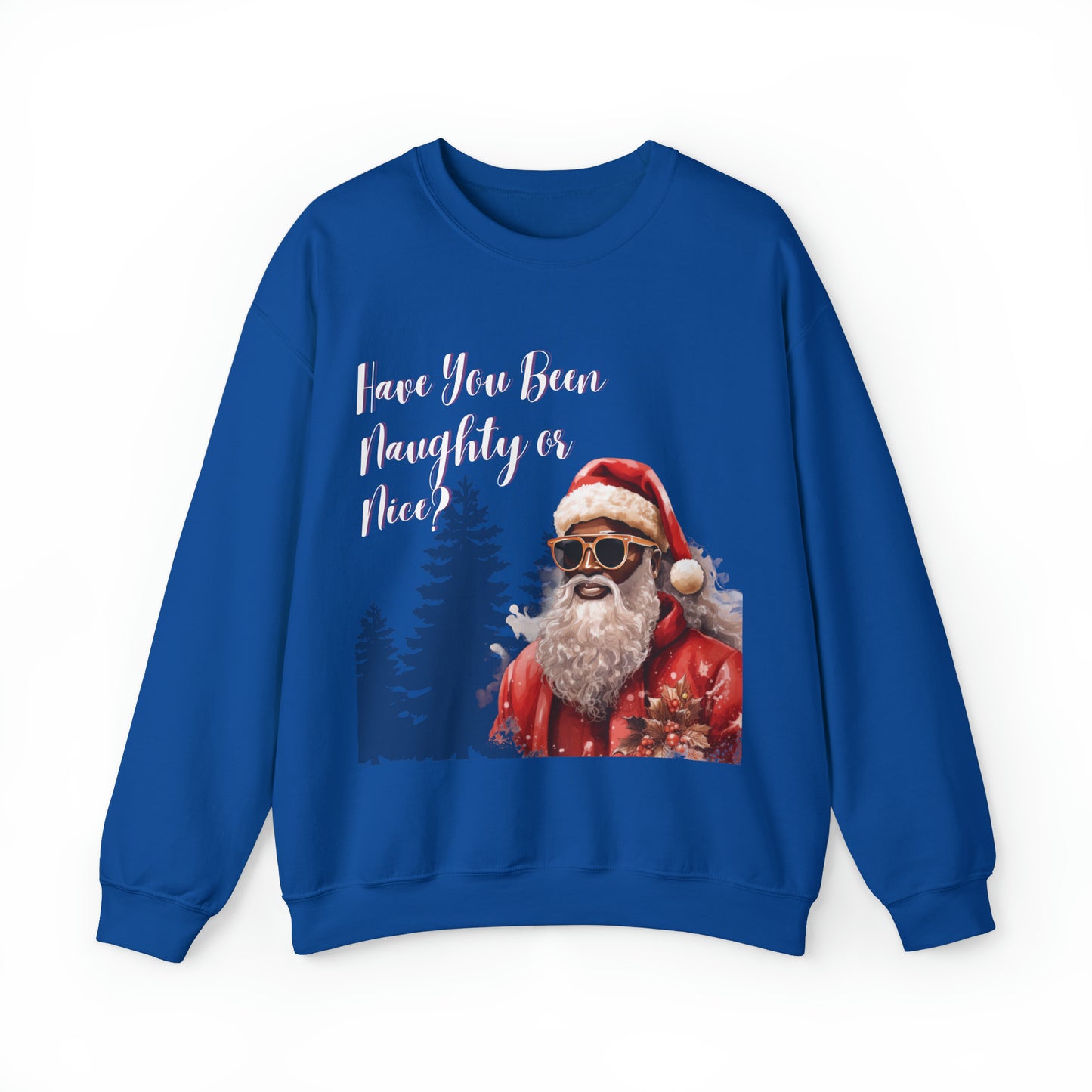 Black Santa Naughty or Nice Crewneck Sweatshirt