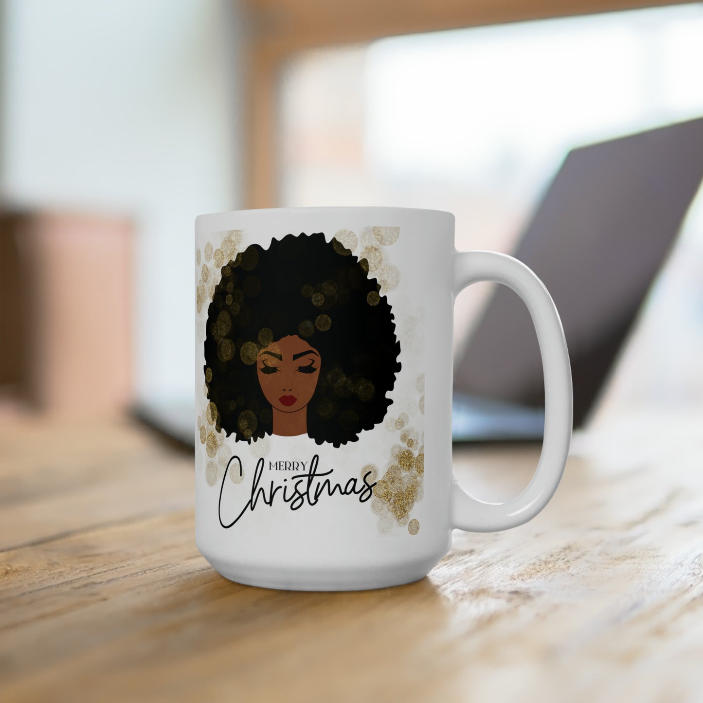 Fro Girl Merry Christmas mug