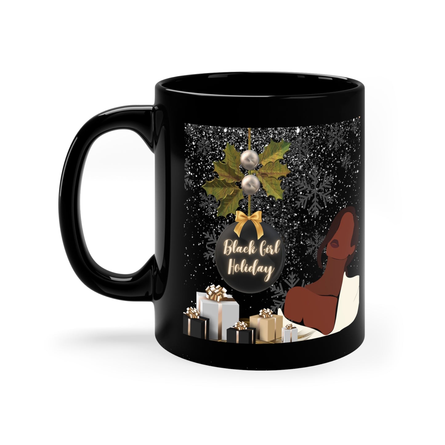 Black Girl Holiday Mug