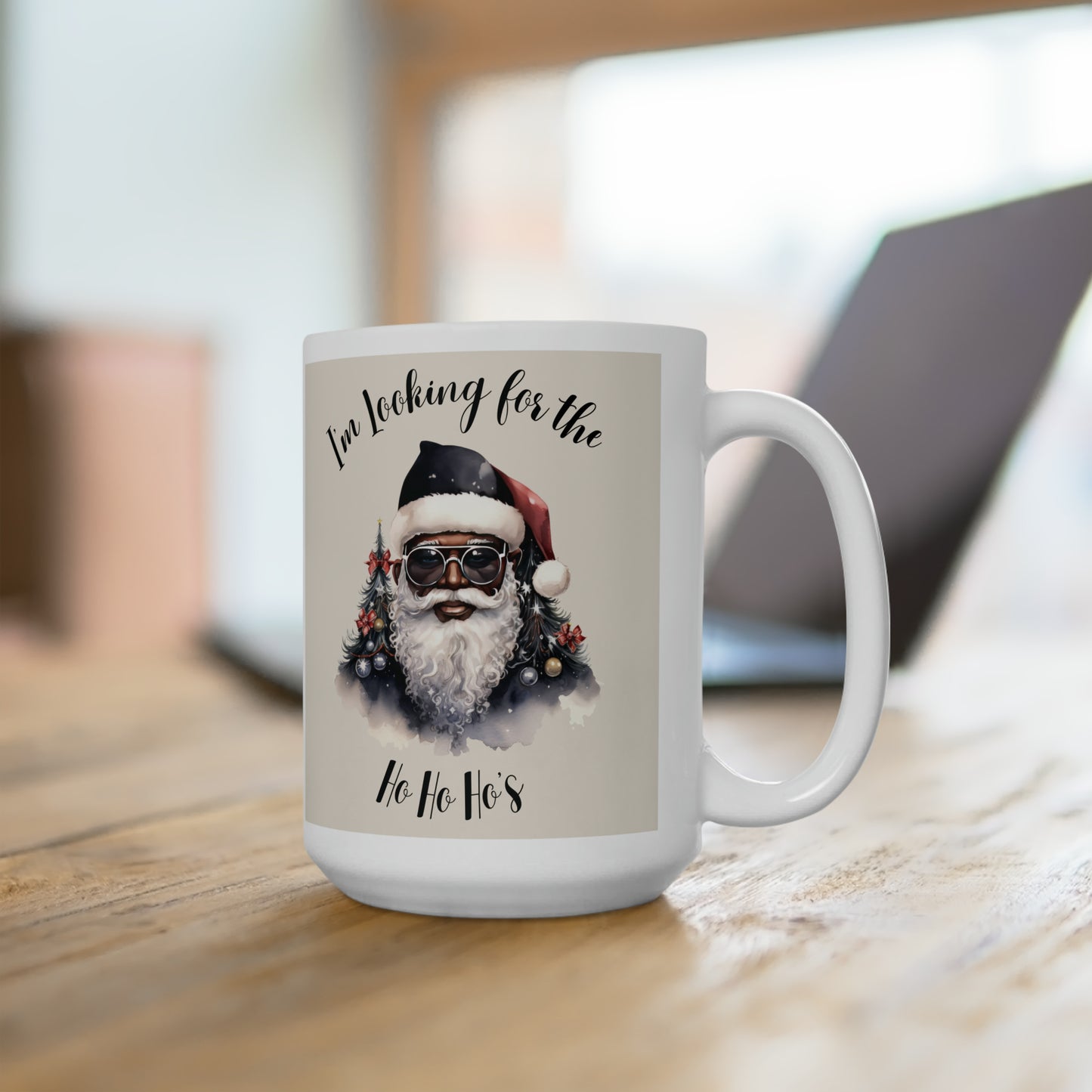 Black Santa Ho Ho Ho Mug