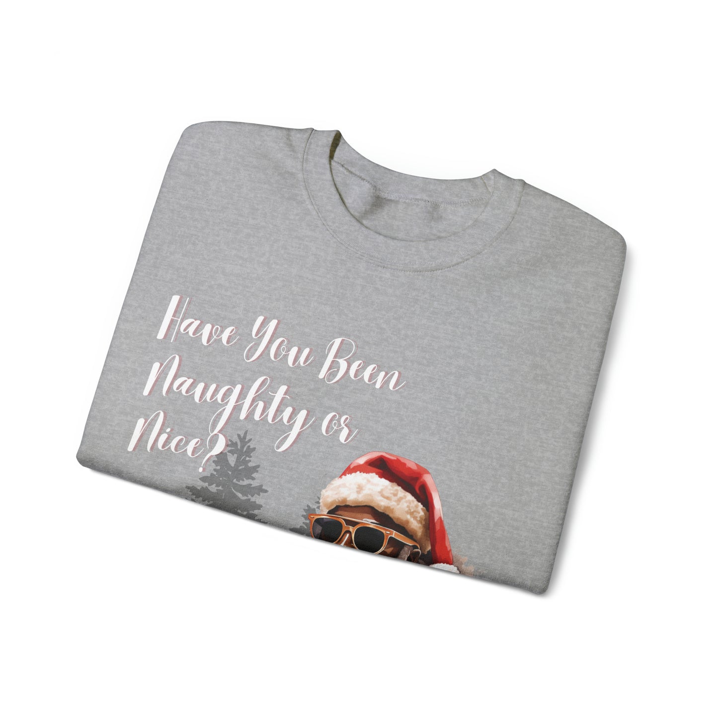 Black Santa Naughty or Nice Crewneck Sweatshirt