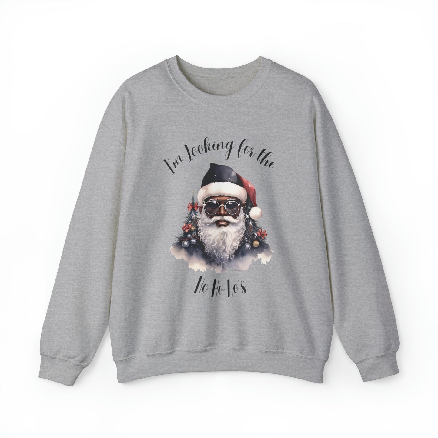 Black Santa Ho Ho Ho Crewneck Sweatshirt