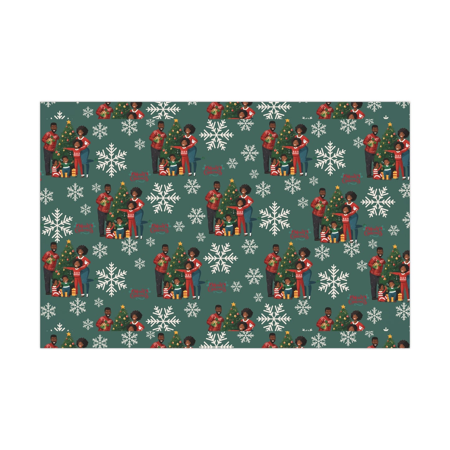 Black Family Christmas Holiday Gift Wrap