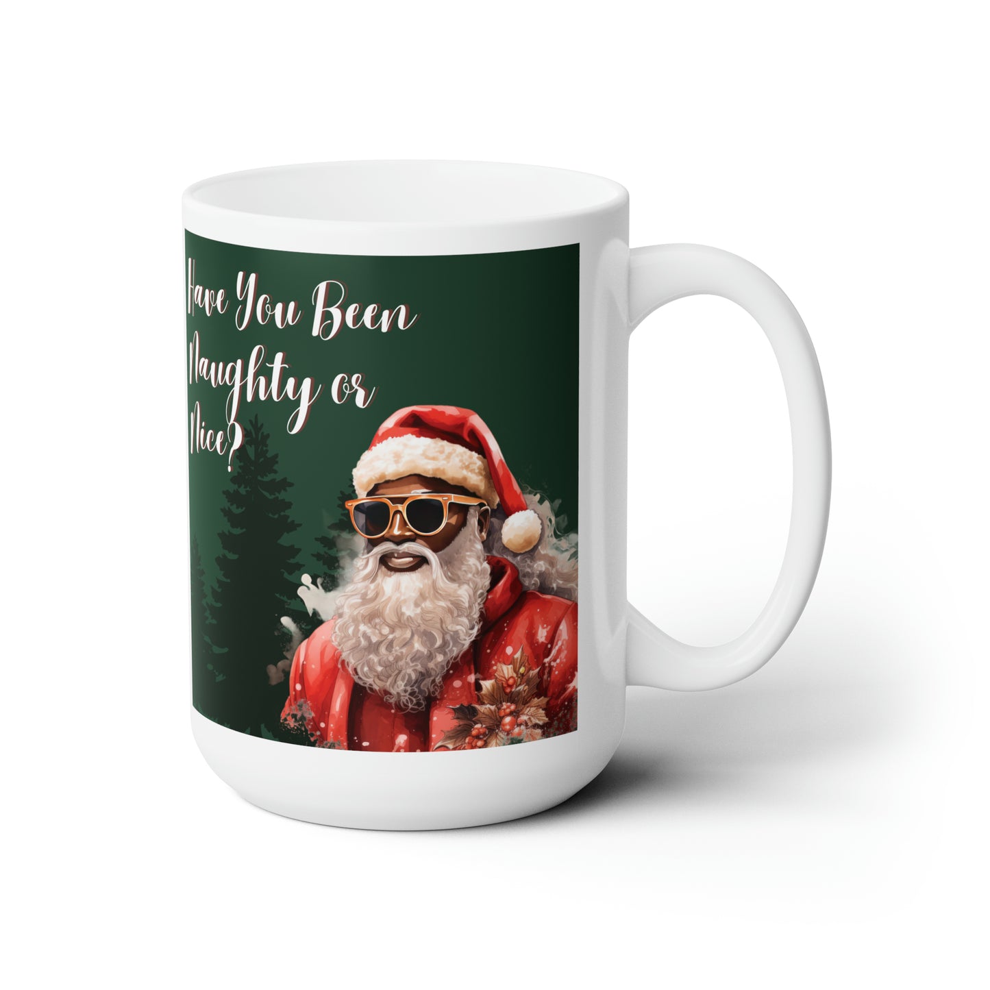 Black Santa Naughty or Nice Mug